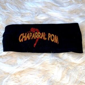 Chaparral Pom Headband Black and Gold